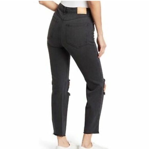 Avec Les Filles High Rise Distressed Jeans Washed Black Size 31 - Picture 3 of 8